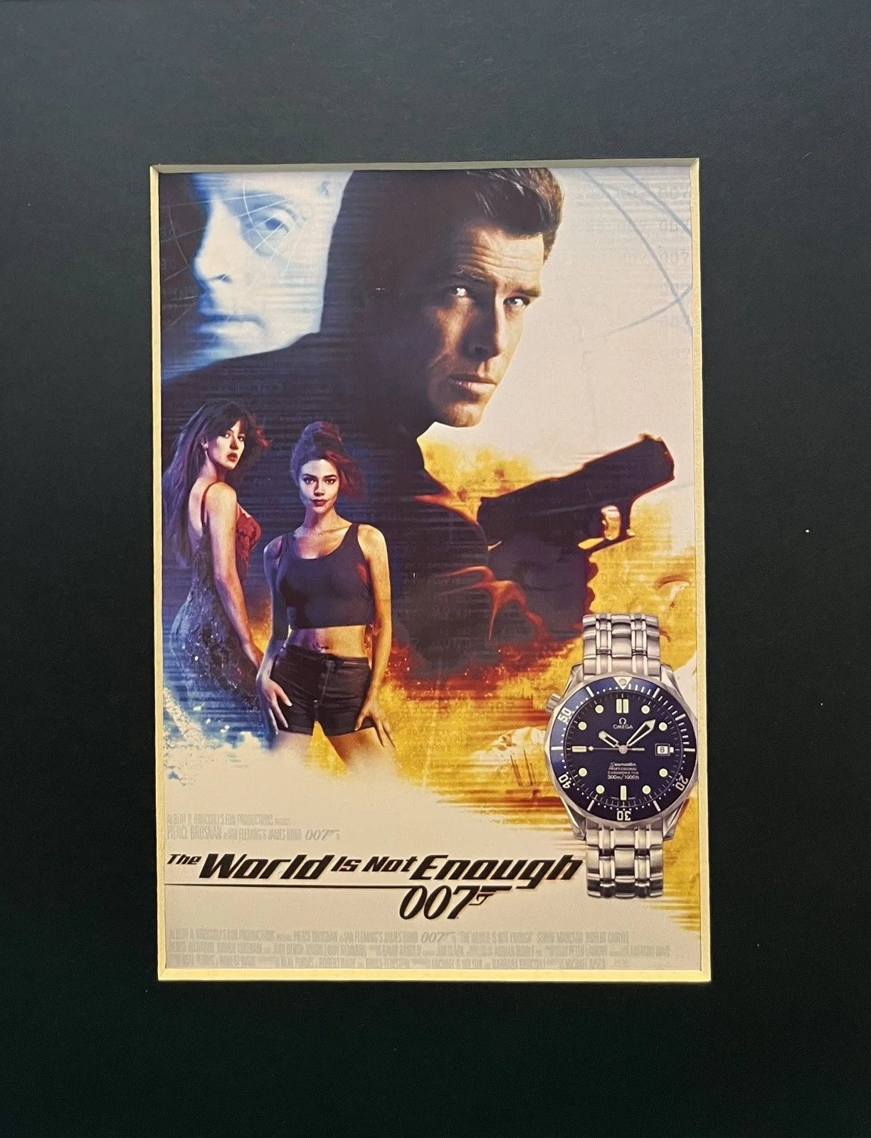 OMEGA SEAMASTER WATCH. THE WORLD IS NOT ENOUGH . 35mm Film Cell Mounted Display, image 2