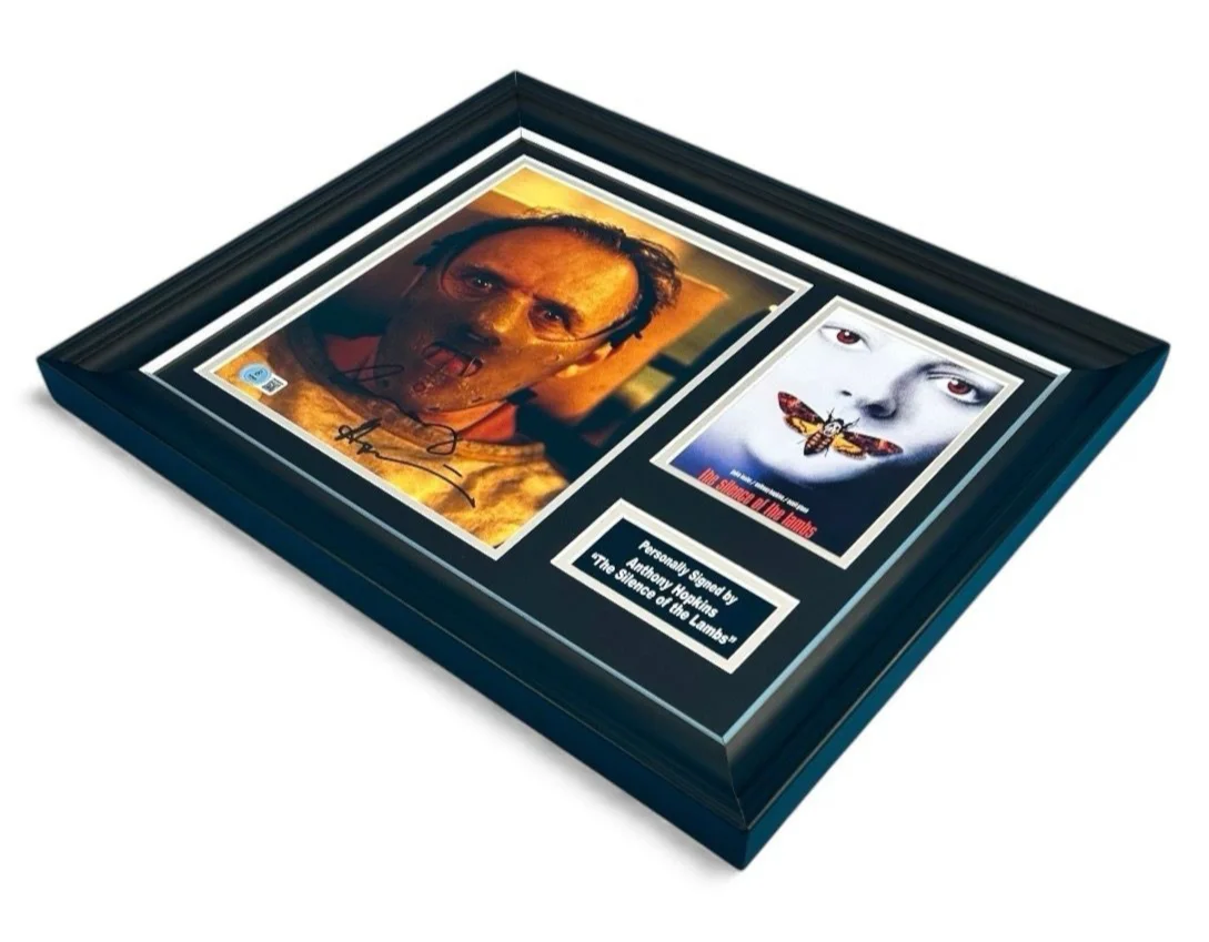 Anthony Hopkins Signed Photo Framed & Beckett COA Silence Of The Lambs Poster, изображение 3
