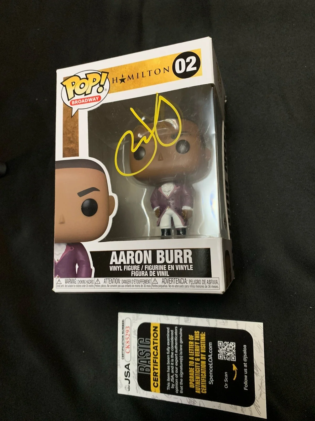 LESLIE ODOM Jr — LESLIE ODOM JR HAMILTON SIGNED AUTOGRAPH FUNKO POP 02 AARON BURR JSA Coa