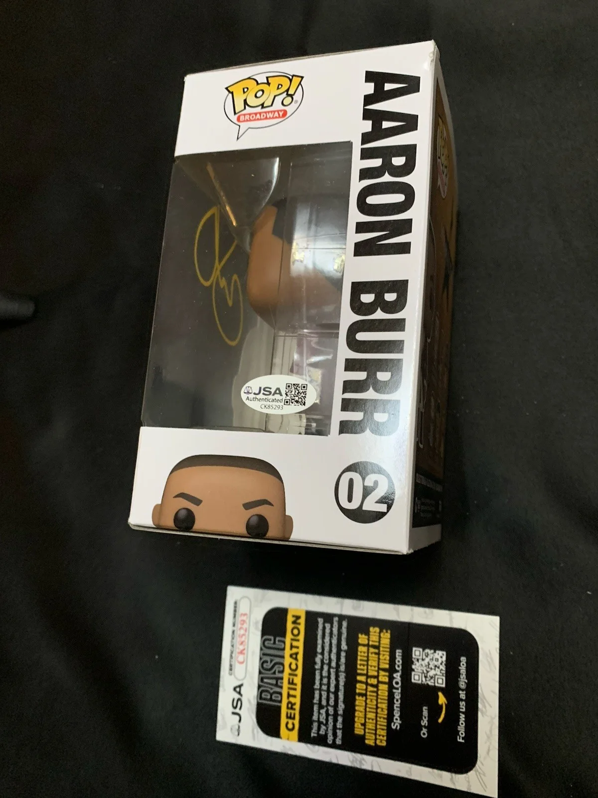 LESLIE ODOM Jr — LESLIE ODOM JR HAMILTON SIGNED AUTOGRAPH FUNKO POP 02 AARON BURR JSA Coa, image 2