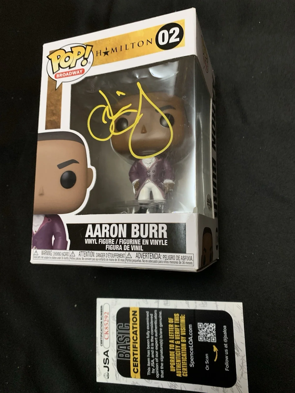 LESLIE ODOM Jr — LESLIE ODOM JR HAMILTON SIGNED AUTOGRAPH FUNKO POP 02 AARON BURR JSA Coa