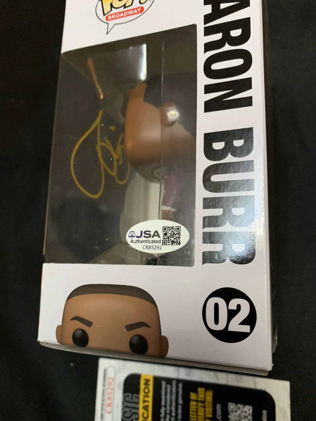 LESLIE ODOM Jr — LESLIE ODOM JR HAMILTON SIGNED AUTOGRAPH FUNKO POP 02 AARON BURR JSA Coa, изображение 2