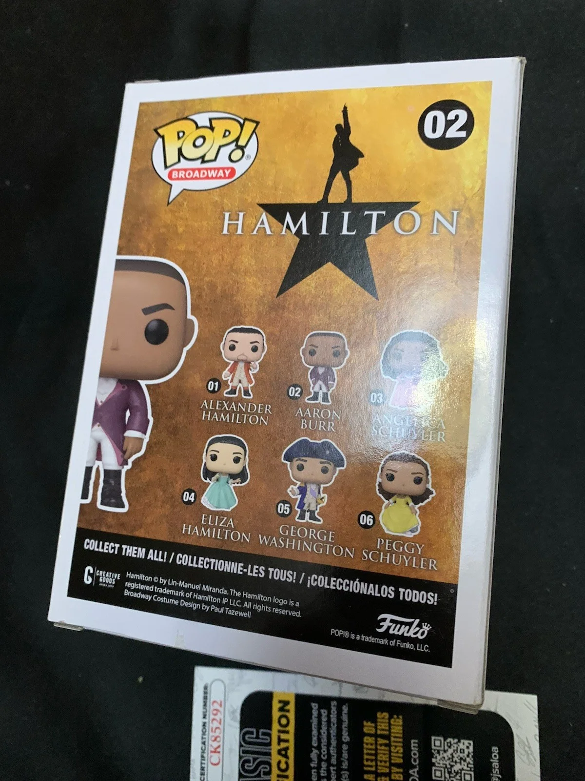 LESLIE ODOM Jr — LESLIE ODOM JR HAMILTON SIGNED AUTOGRAPH FUNKO POP 02 AARON BURR JSA Coa, изображение 3