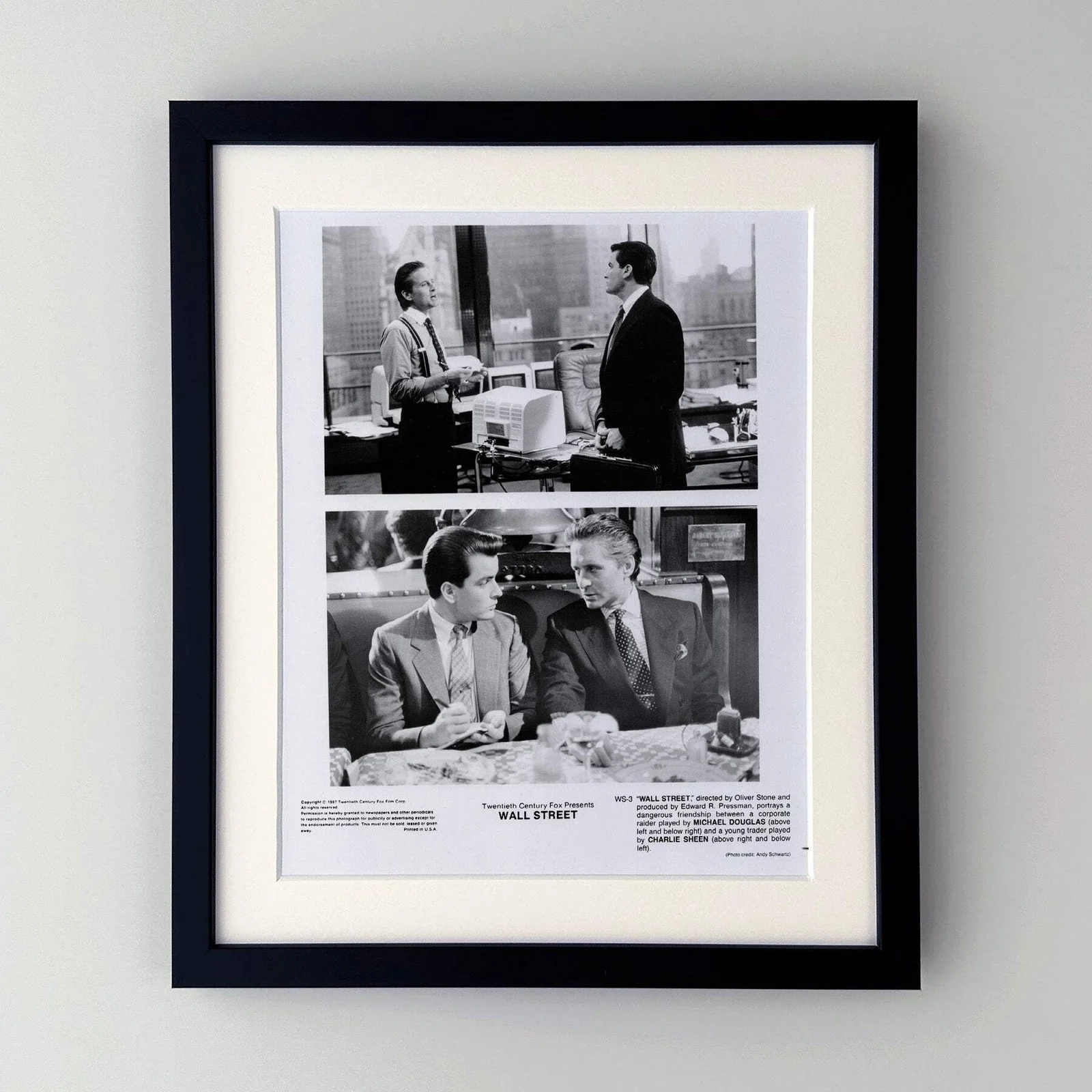 Wall Street (1987) Press Publicity Still - Framed, image 2