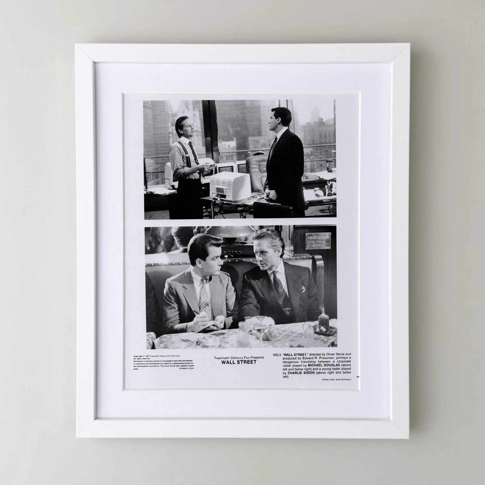 Wall Street (1987) Press Publicity Still - Framed, image 3