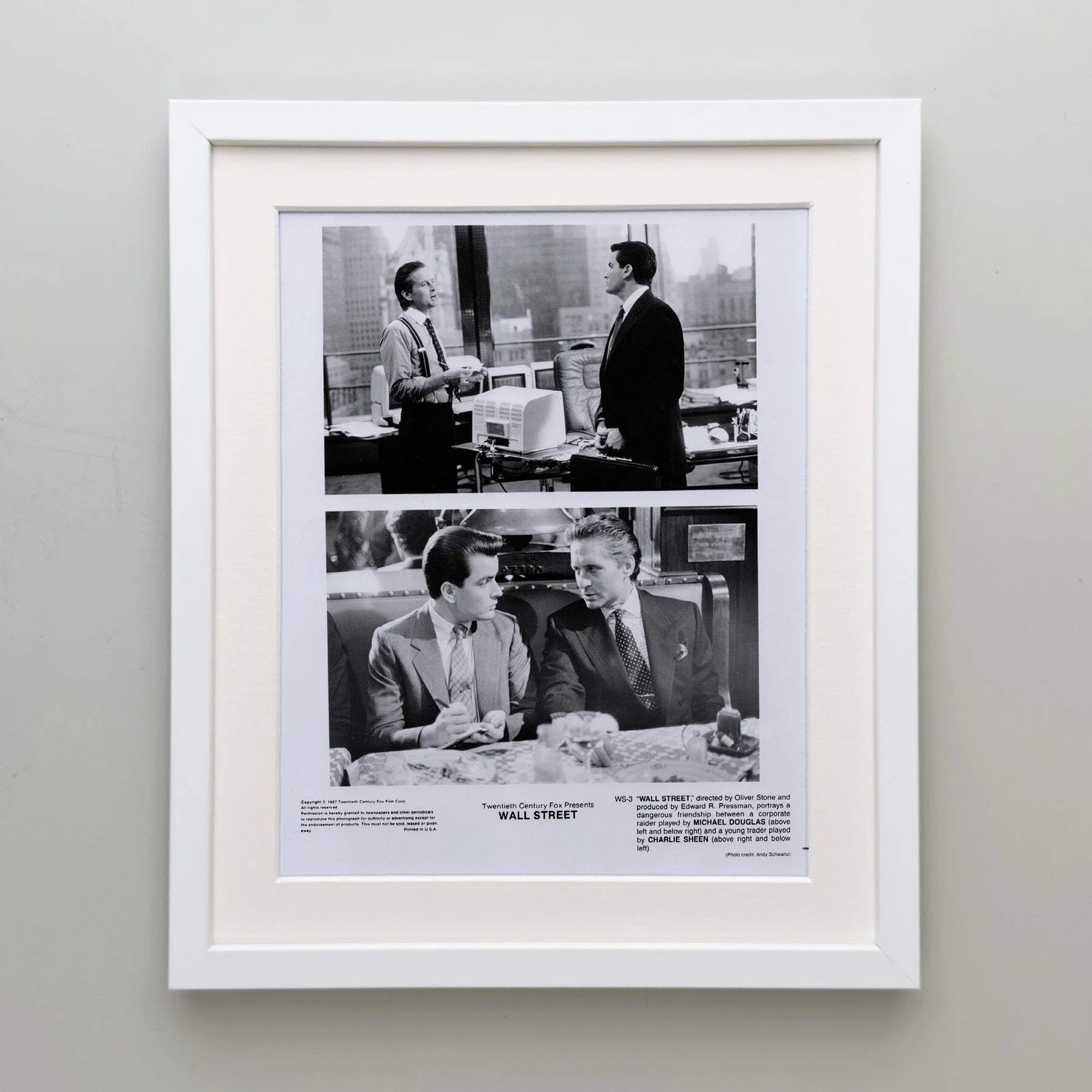 Wall Street (1987) Press Publicity Still - Framed, image 4