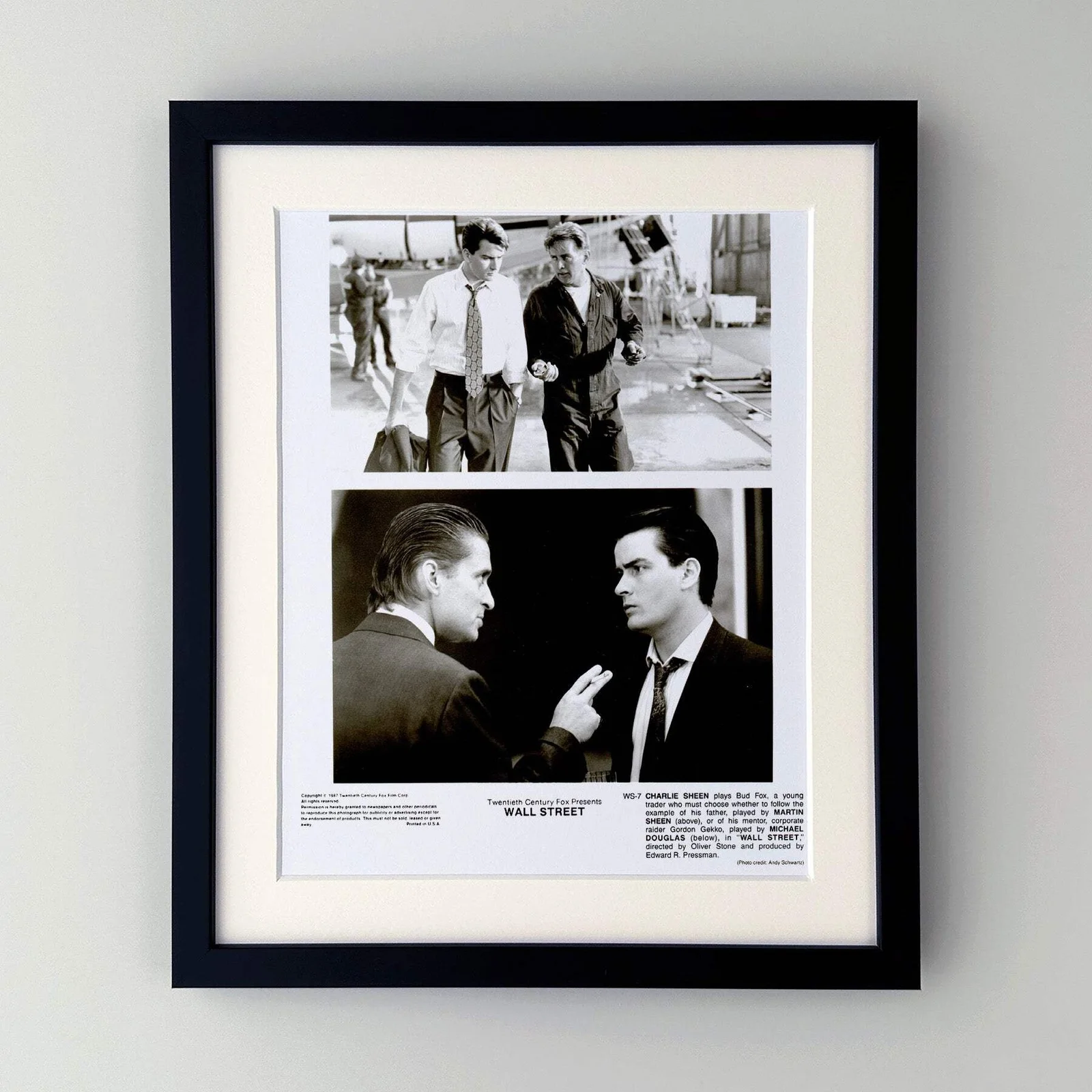 Wall Street (1987) Press Publicity Still - Framed, image 2