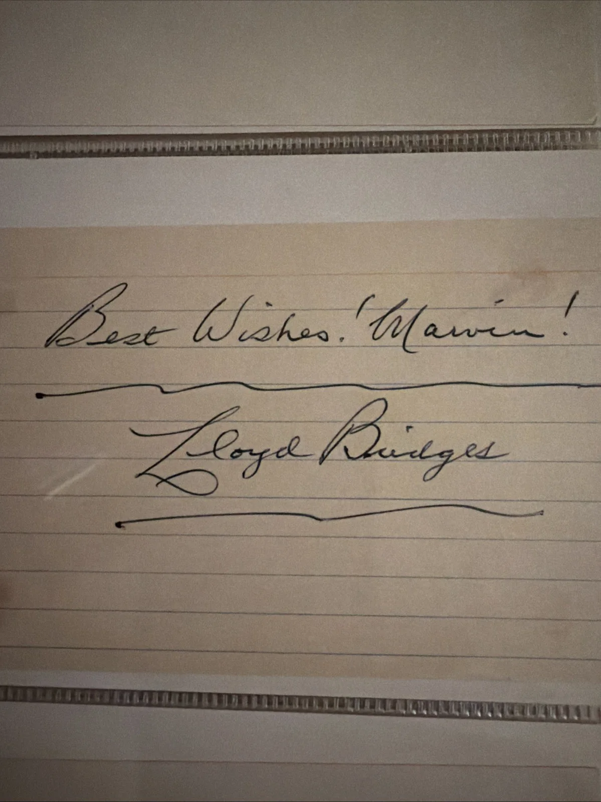 Lloyd Bridges Signed 3x5 Index Card Airplane Hot Shots, изображение 2