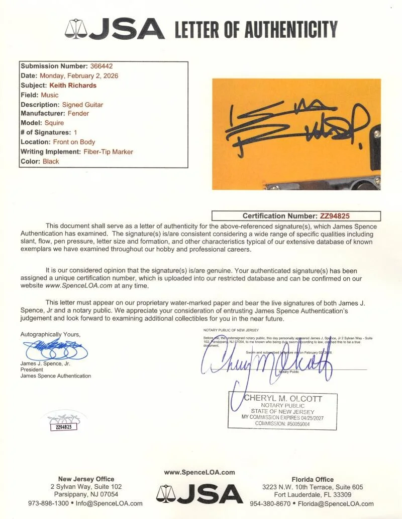 Keith Richards — Keith Richards Rolling Stones Signed Autograph Signature Telecaster Guitar COA, изображение 3