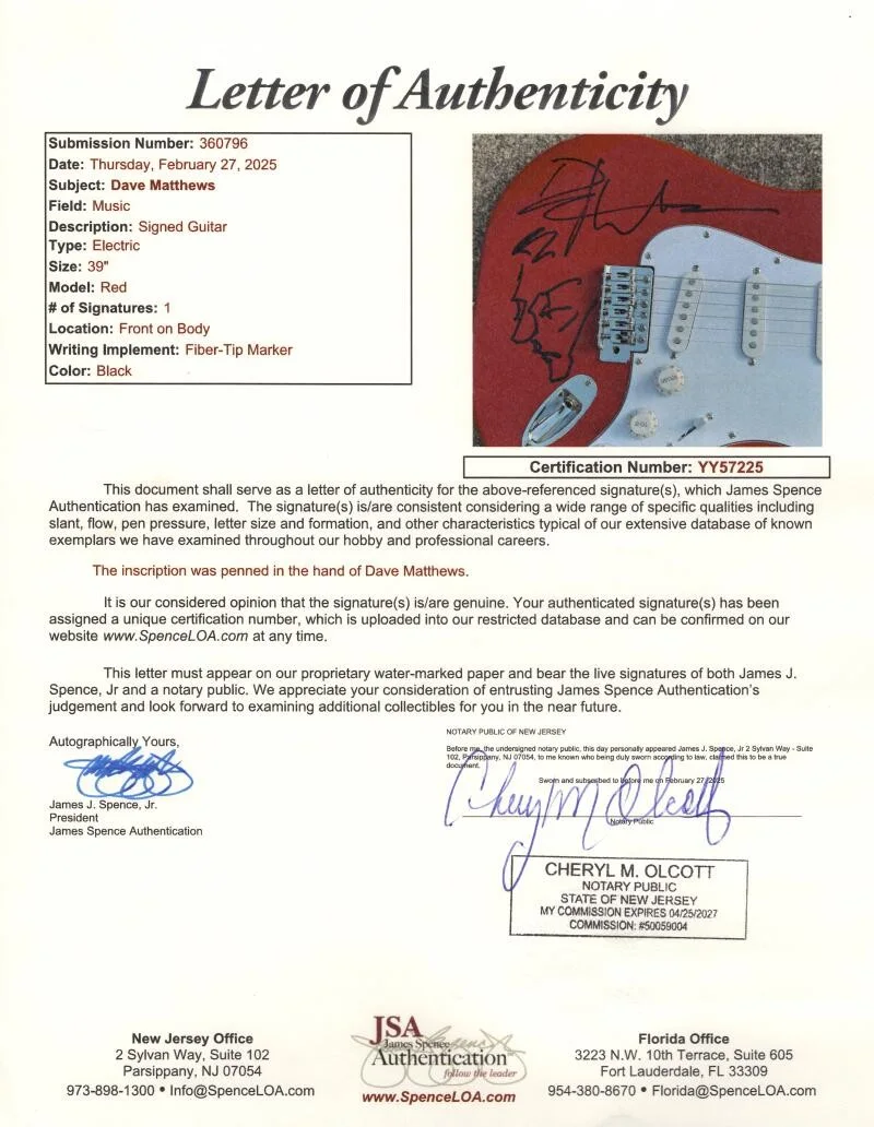 Dave Matthews — Dave Matthews Signed Autograph Guitar w/ Hand Drawn Original Art Sketch JSA COA, изображение 4