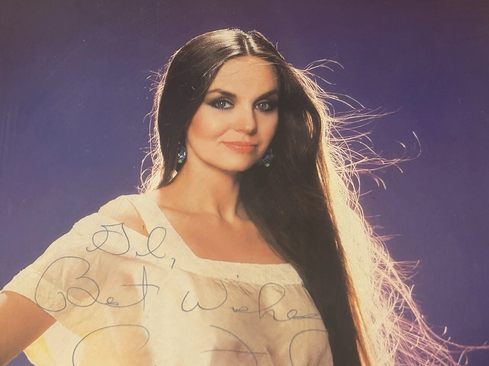 crystal gayle autographed framed photo Vintage, изображение 2
