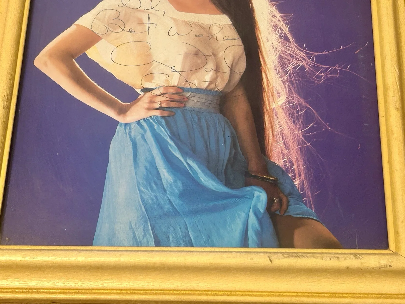 crystal gayle autographed framed photo Vintage, изображение 4
