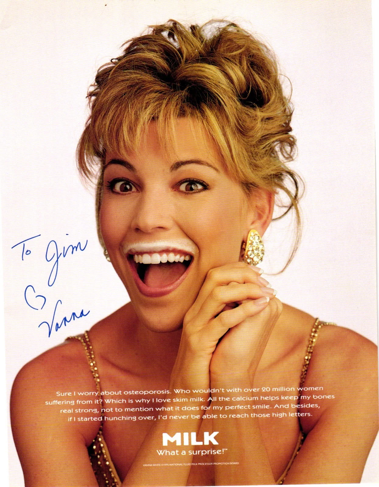 Vanna White — Vanna White Signed Got Milk Ad Magazine Photo Wheel of Fortune
