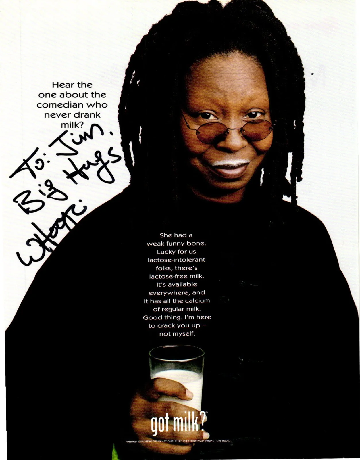 Whoopi Goldberg — Whoopi Goldberg Signed Got Milk Ad Magazine Photo Sister Act Ghost