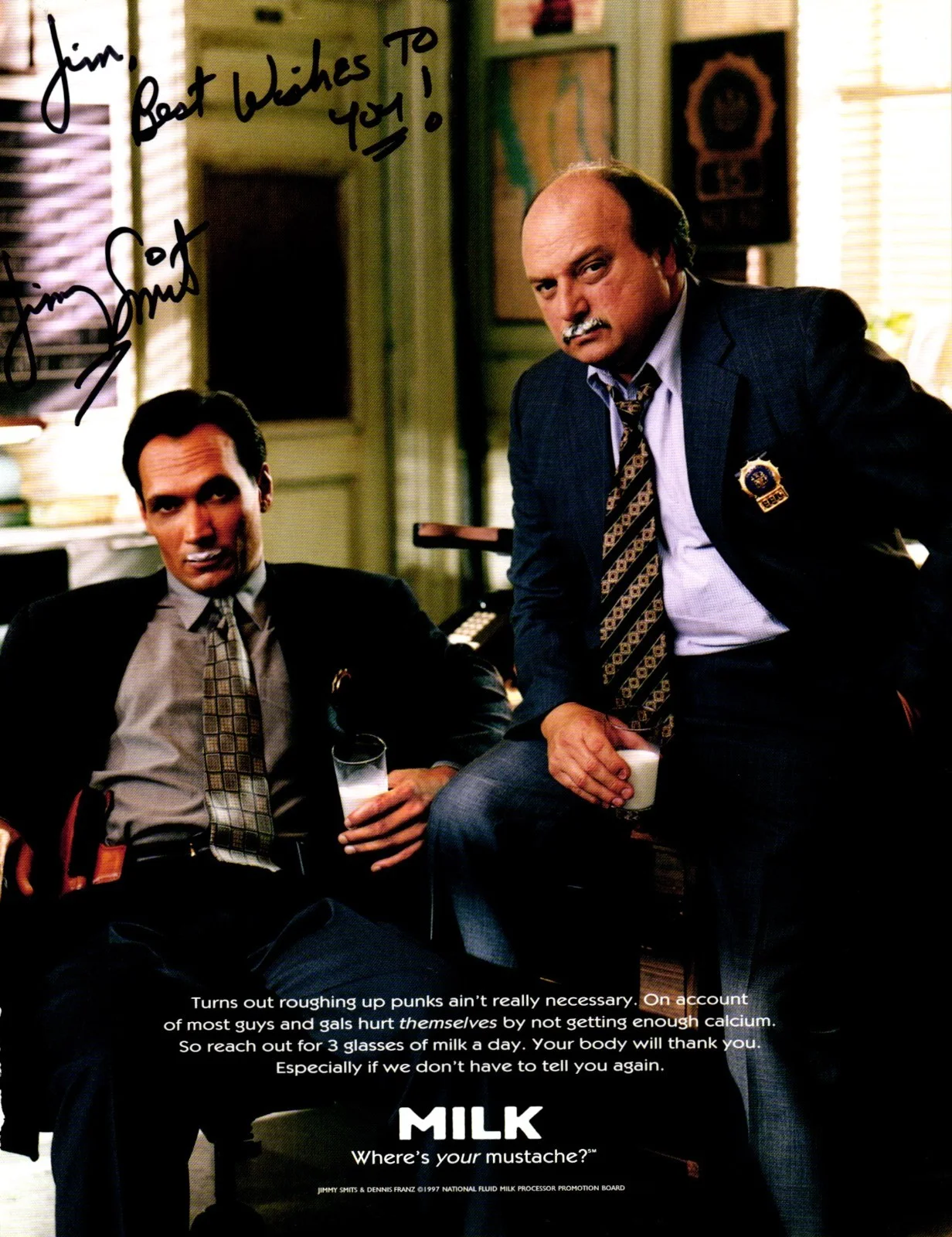 Jimmy Smits — Jimmy Smits Signed Got Milk Ad Magazine Photo NYPD Blue