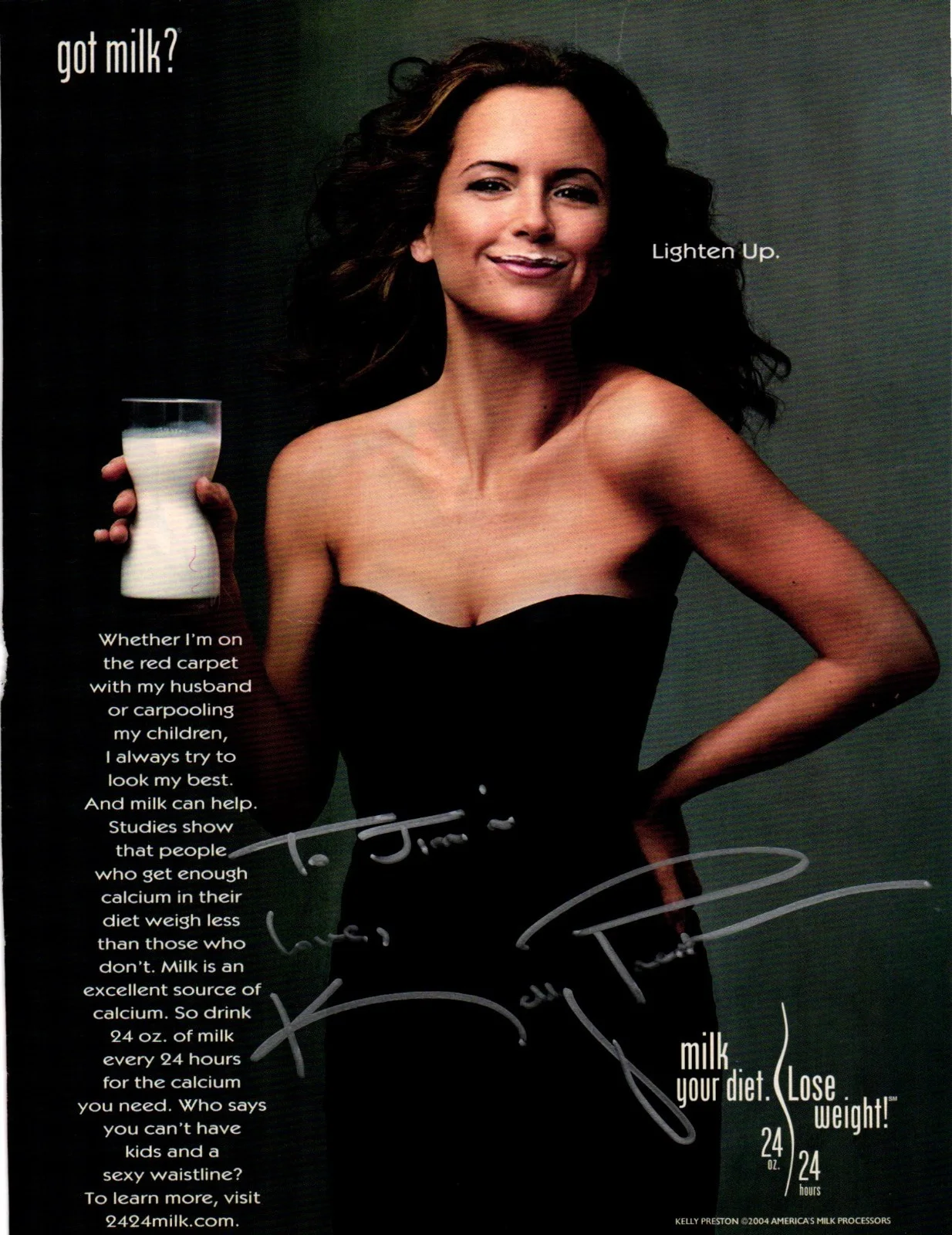 Kelly Preston — Kelly Preston Signed Got Milk Ad Magazine Photo Jerry Maguire Died 2020
