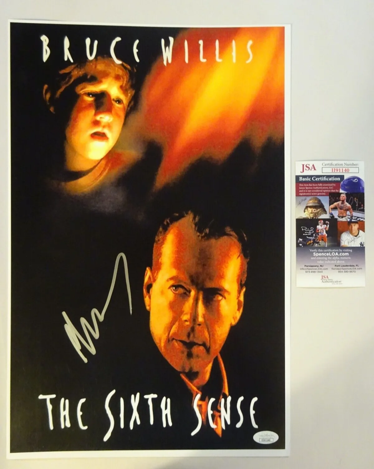 M Night Shyamalan — Signed M Night Shyamalan Autographed The Sixth Sense 11"x17" Photo JSA COA
