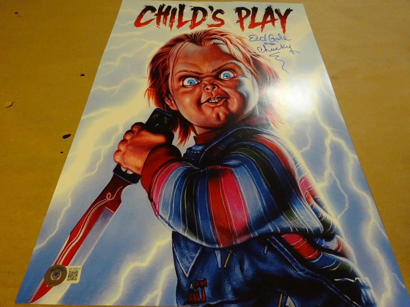 Ed Gale — Signed Ed Gale Autographed Chucky Child's Play 11"x17" Photo Beckett BAS COA, image 2