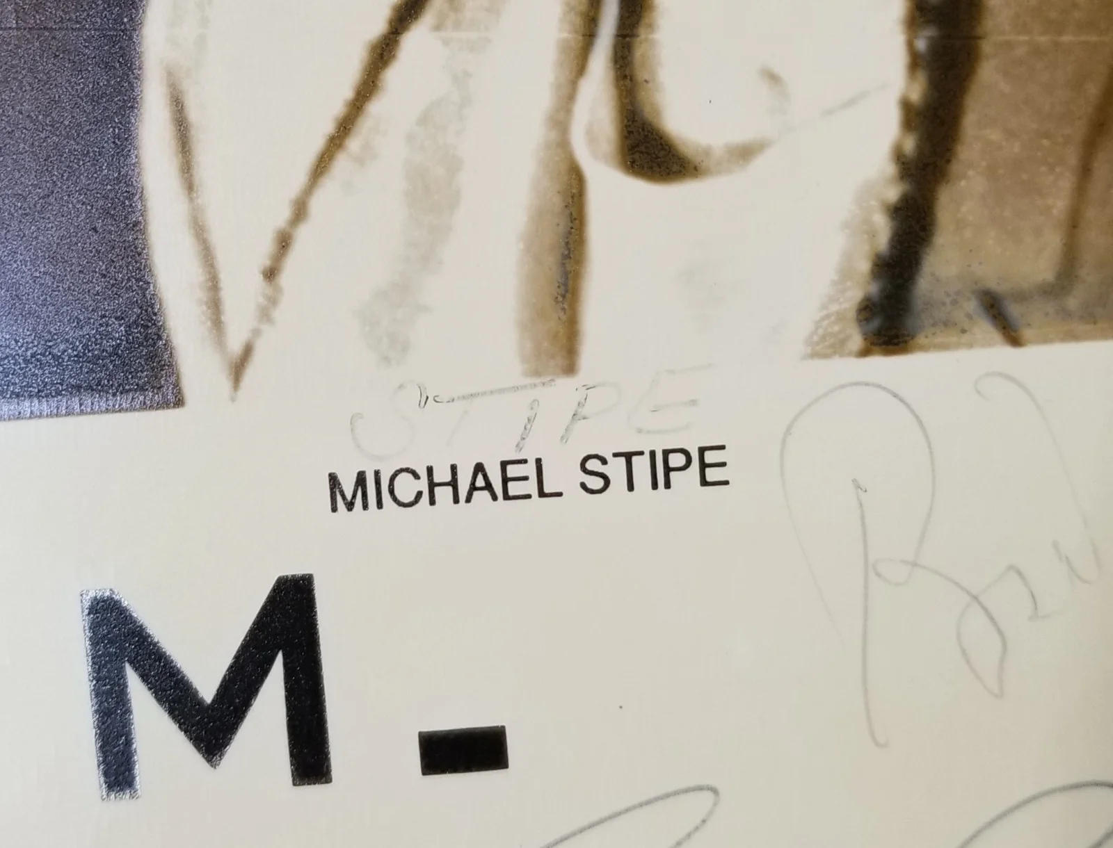 R.E.M. REAL full band hand SIGNED Early Promo Photo JSA LOA Michael Stipe +3 REM, изображение 2