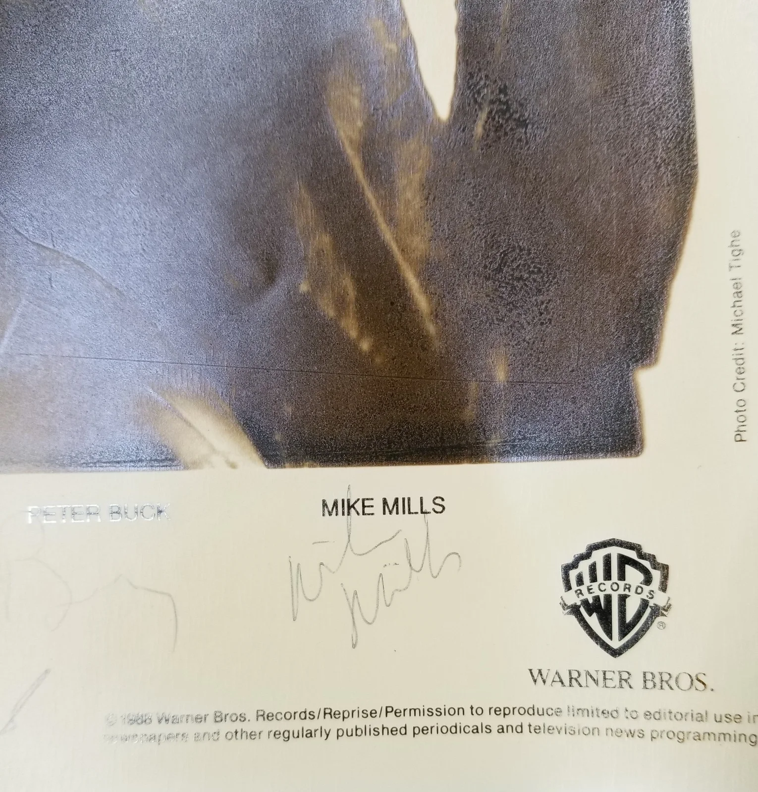 R.E.M. REAL full band hand SIGNED Early Promo Photo JSA LOA Michael Stipe +3 REM, изображение 3