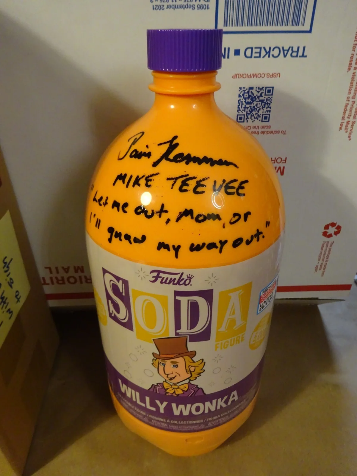Paris Themmen — Signed Paris Themmen Mike Teevee Autographed Willy Wonka Funko Soda OCCM COA, image 2