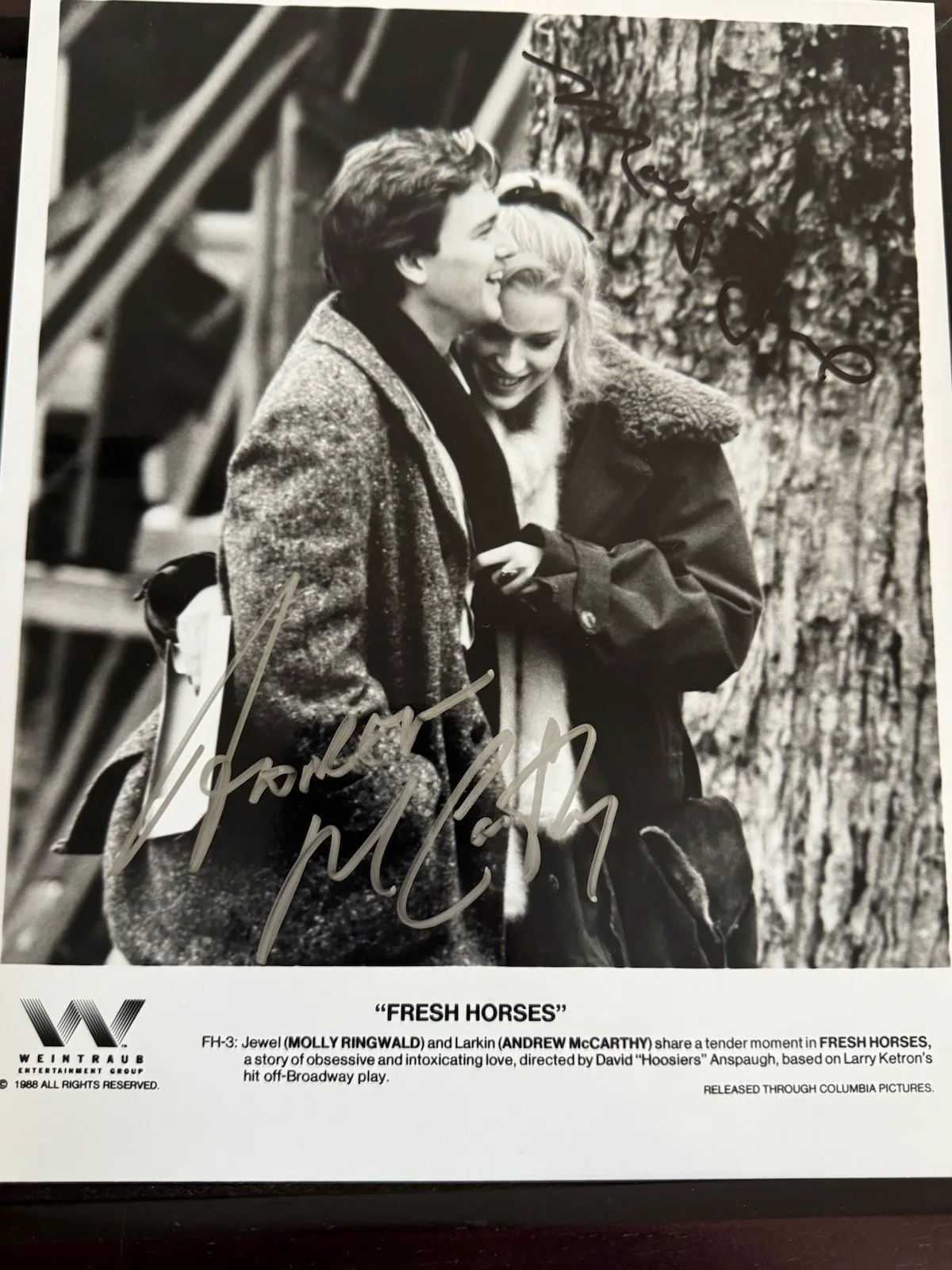 Signed Photo Molly Ringwald & Andrew McCarthy Fresh Horses 8x10, изображение 2