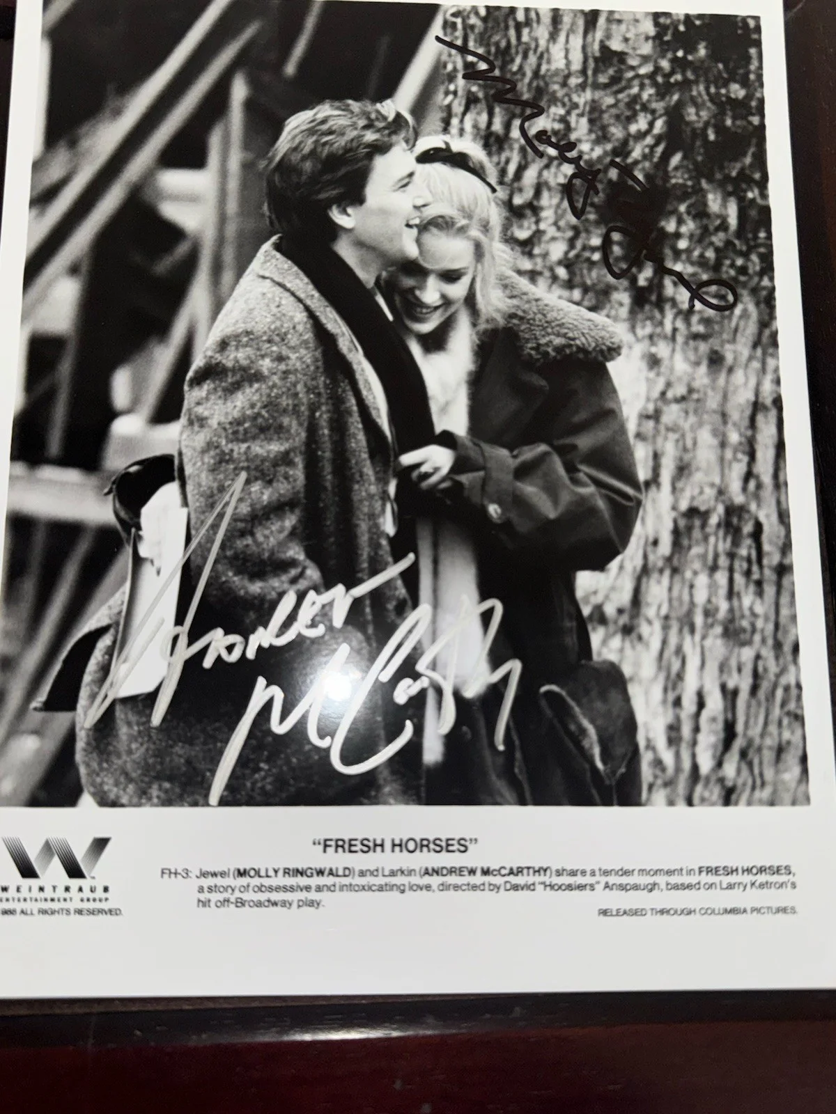 Signed Photo Molly Ringwald & Andrew McCarthy Fresh Horses 8x10, изображение 4