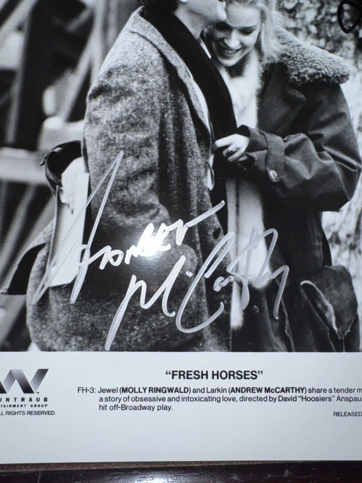 Signed Photo Molly Ringwald & Andrew McCarthy Fresh Horses 8x10, изображение 5