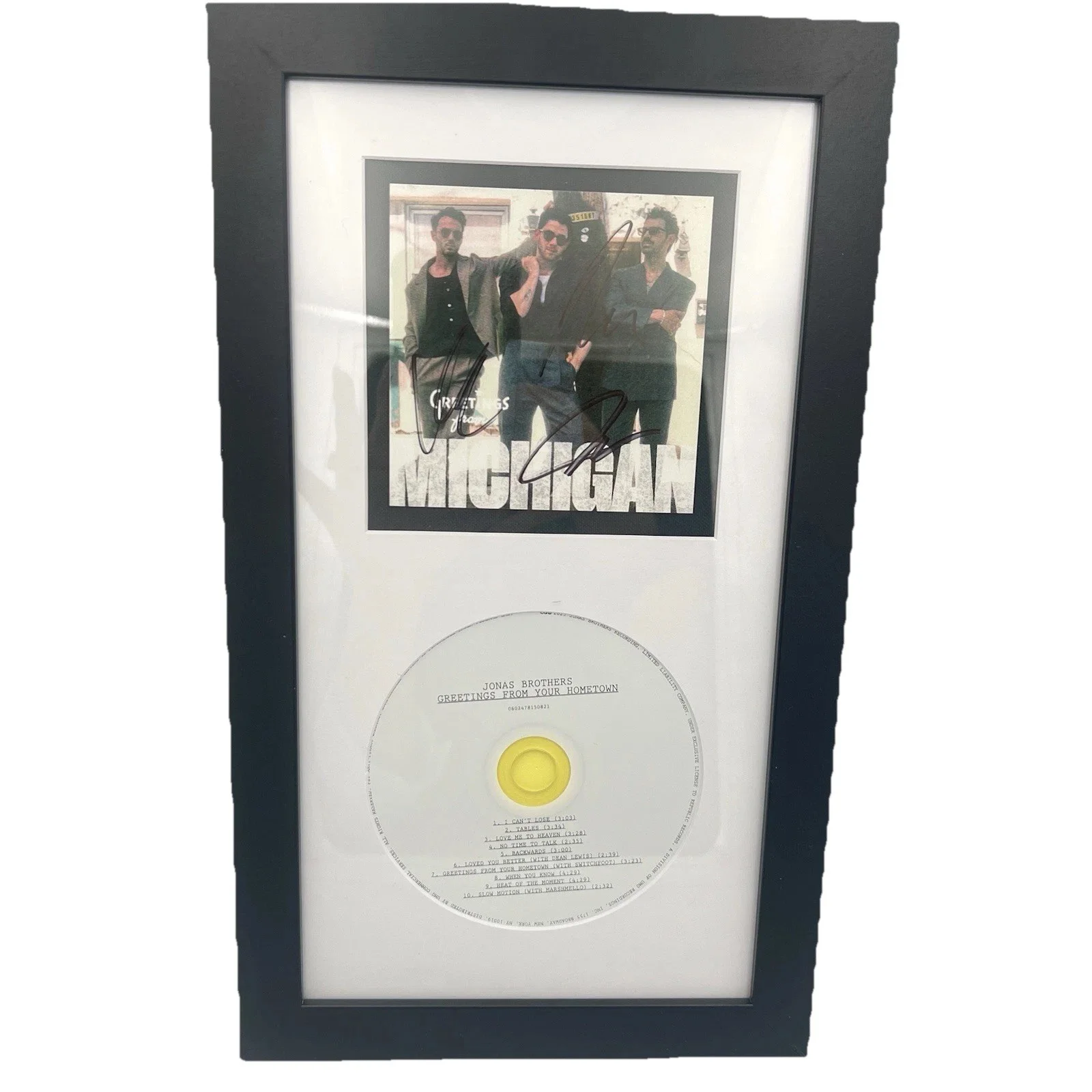 Jonas Brothers Michigan Greetings From Your Hometown Signed CD Framed, image 3