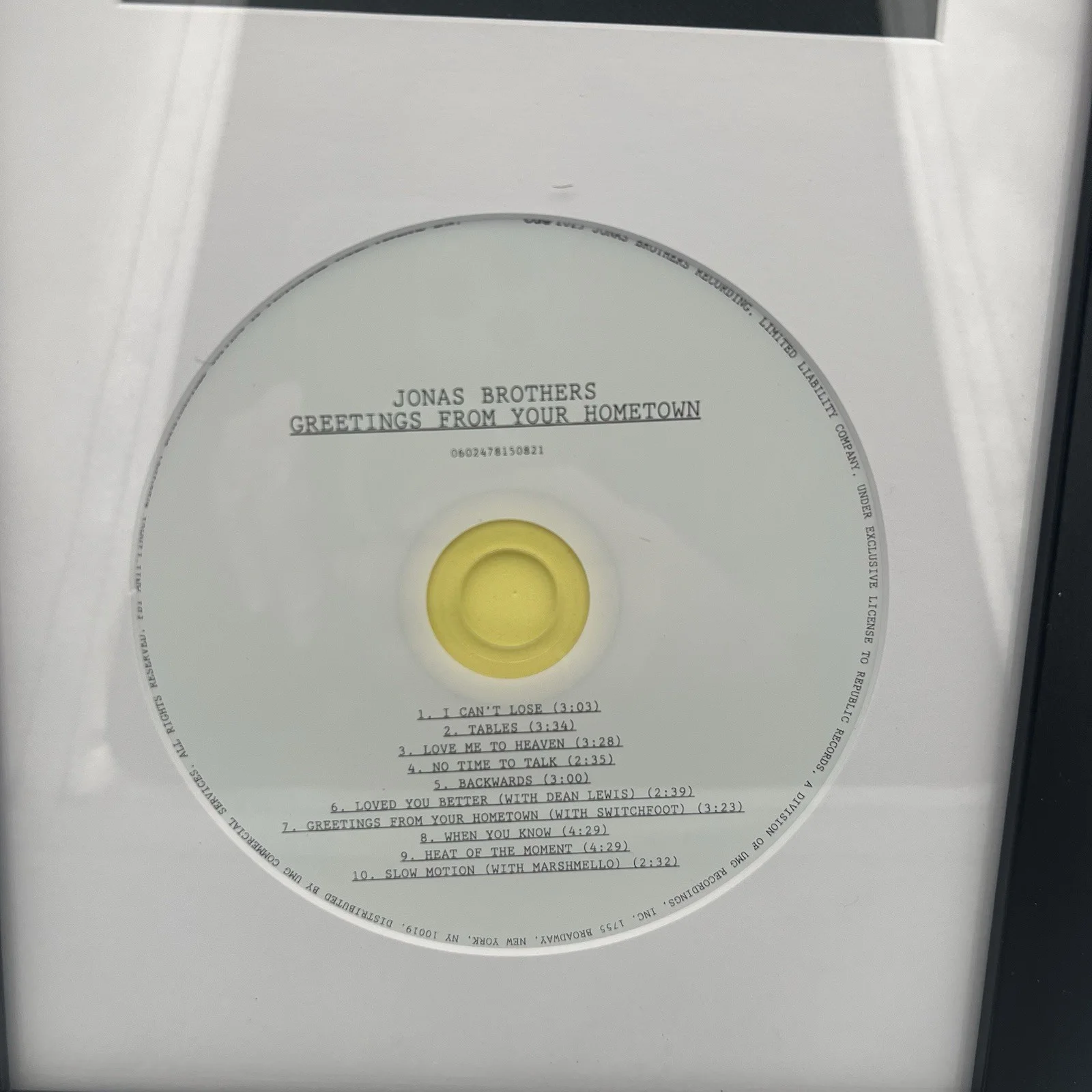 Jonas Brothers Michigan Greetings From Your Hometown Signed CD Framed, image 4