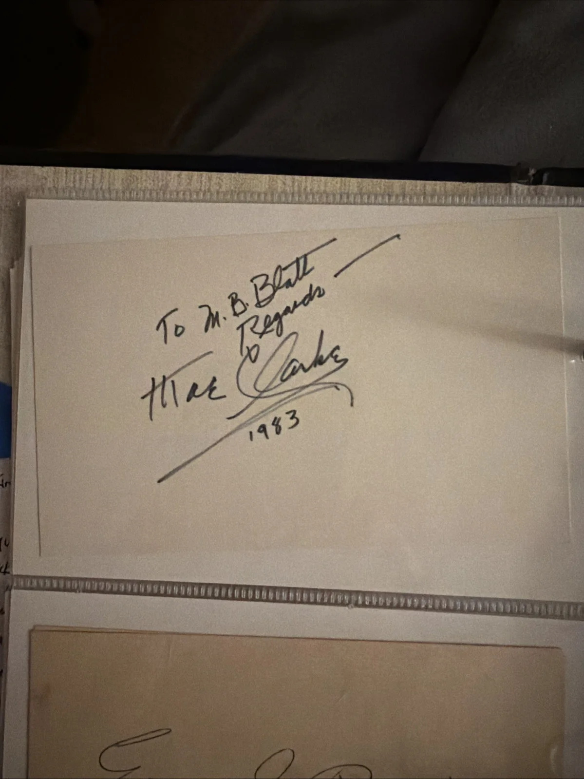 Mae Clarke Signed 3x5 Index Card Autograph 1983 Frankenstein, image 3