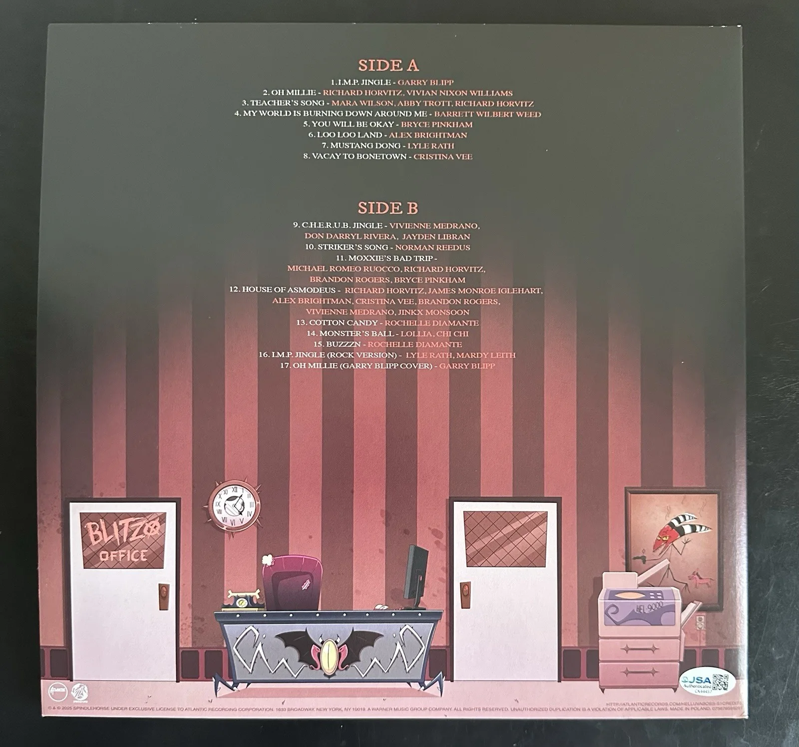 BRANDON ROGERS SIGNED HELLUVA BOSS VINYL RECORD SOUNDTRACK BLITZO LP JSA COA, image 4