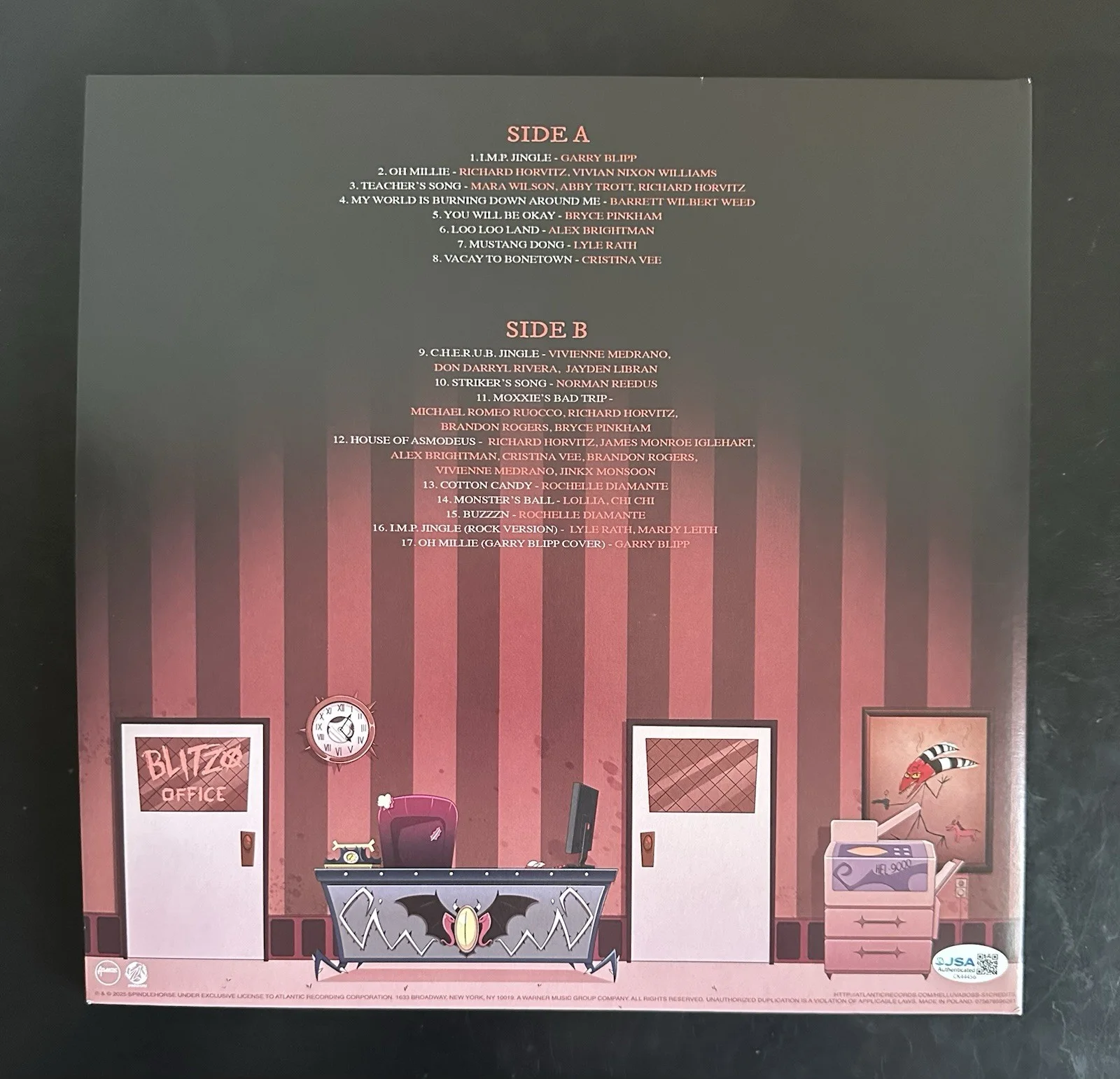 BRANDON ROGERS SIGNED HELLUVA BOSS VINYL RECORD SOUNDTRACK BLITZO LP JSA COA, image 4