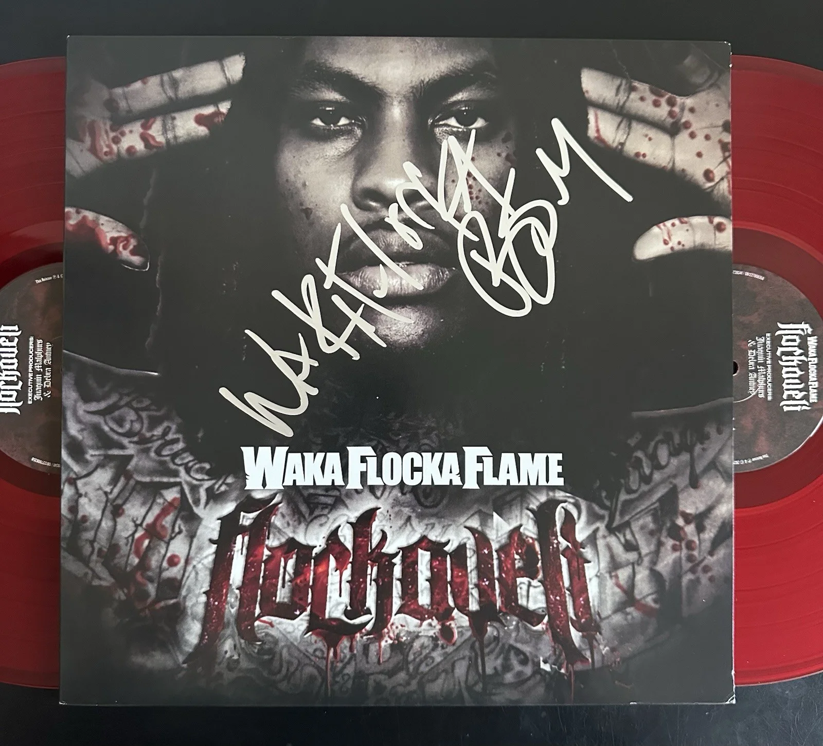 WAKA FLOCKA FLAME SIGNED FLOCKAVELI VINYL RECORD ALBUM LP LE 3000 JSA COA, изображение 2