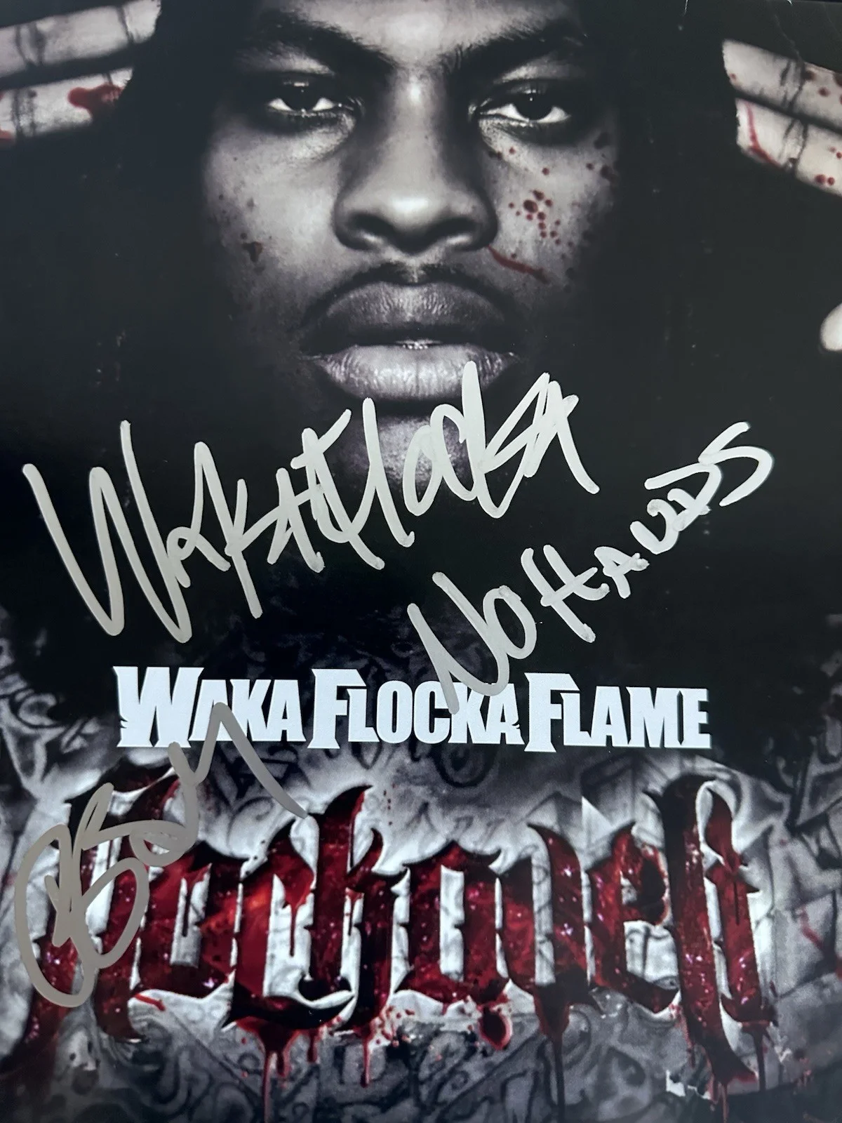 WAKA FLOCKA FLAME SIGNED FLOCKAVELI VINYL RECORD + NO HANDS INSC LE 3000 JSA COA, изображение 3