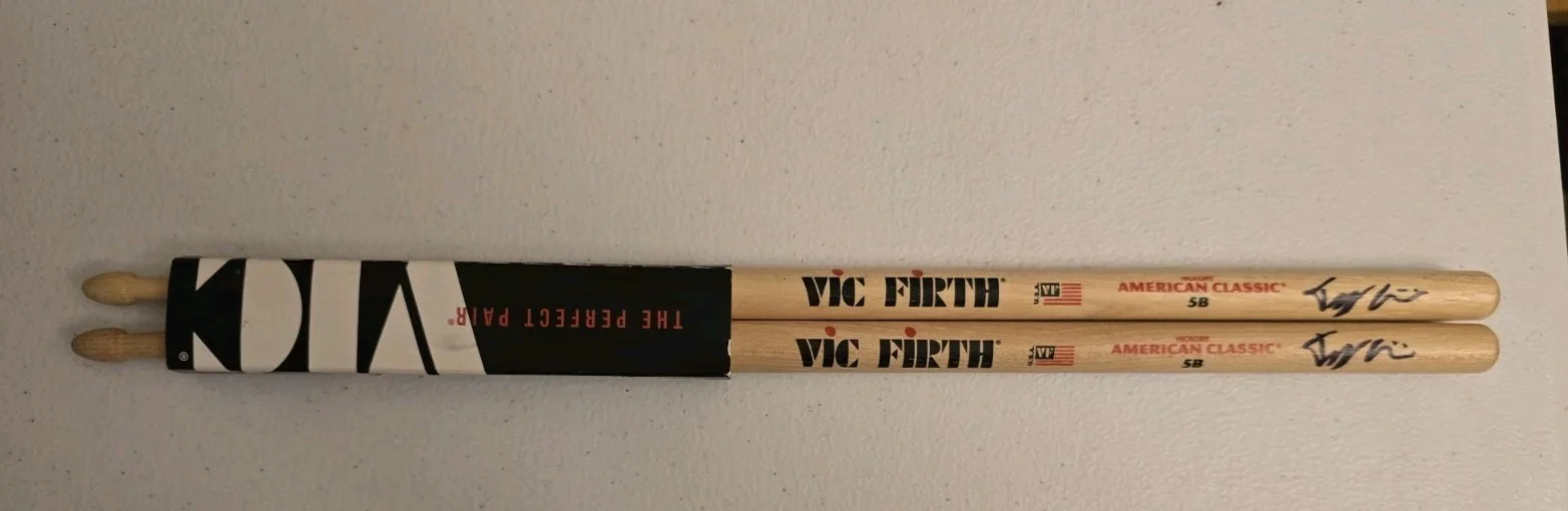 Dying Fetus Trey Williams Signed Vic Firth Drumsticks Autographed Pair Metal, изображение 3