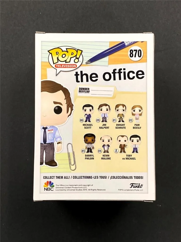 John Krasinski signed Jim Halpert Office Funko Pop! 870 autograph B~ Beckett BAS, изображение 3