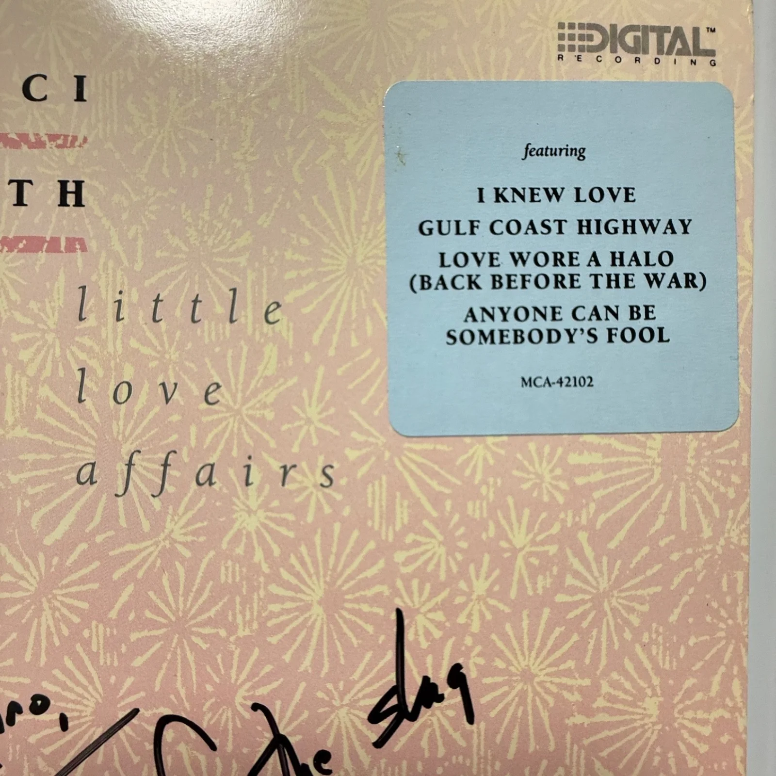 AUTOGRAPHED! NANCI GRIFFITH "Little Love Affairs" vinyl MCA-42102 AUTOGRAPHED NM, изображение 5