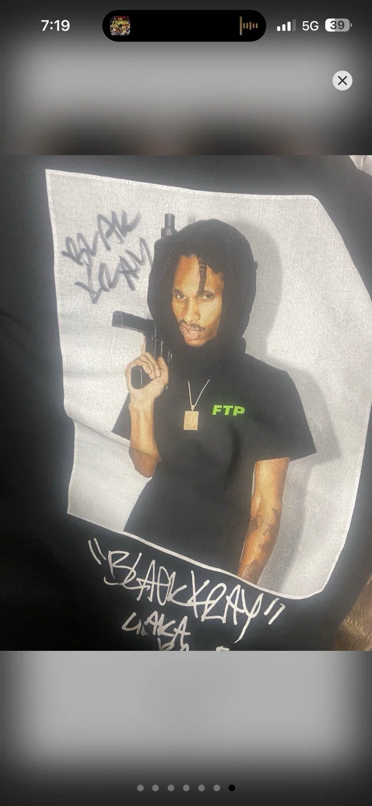 AUTHENTIC BLACK KRAY aka SICKBOYRARI FTP Black T-Shirt AUTOGRAPHED SIGNED, image 3