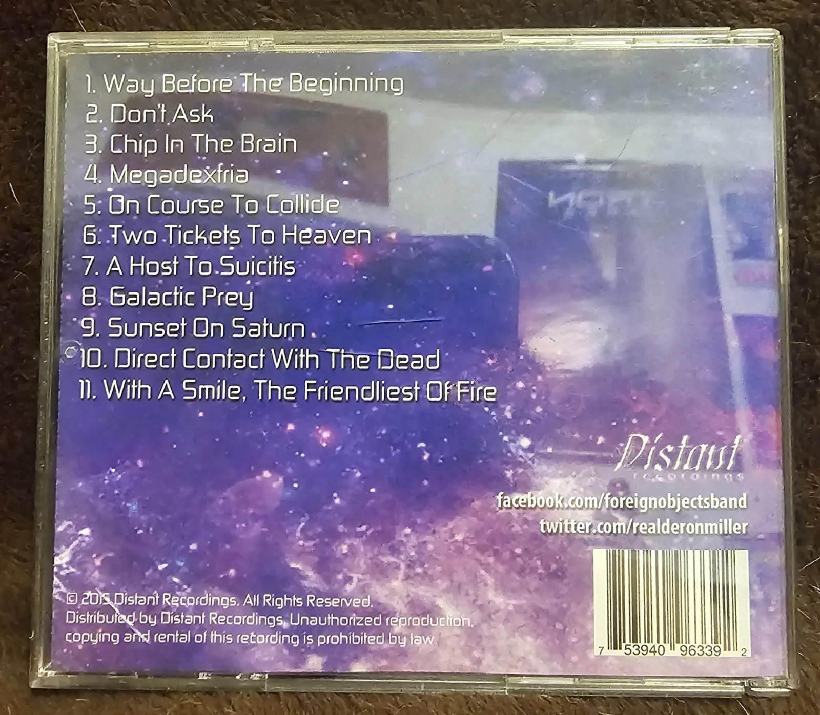 Foreign Objects Galactic Prey Test Press CD Signed by the Band Deron Miller CKY, image 2