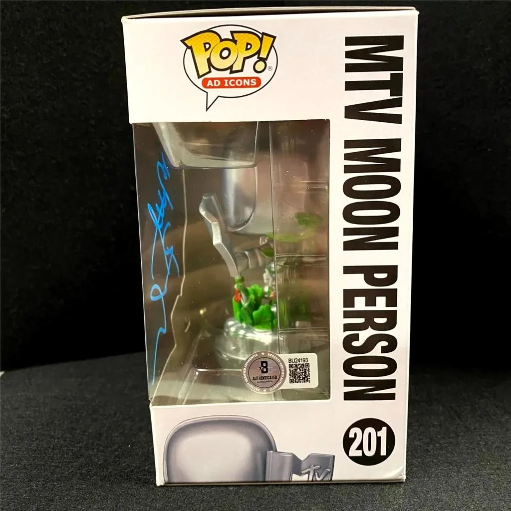Matt Pinfield signed MTV Moon Person Funko Pop! 201 Figure autograph Beckett BAS, изображение 2