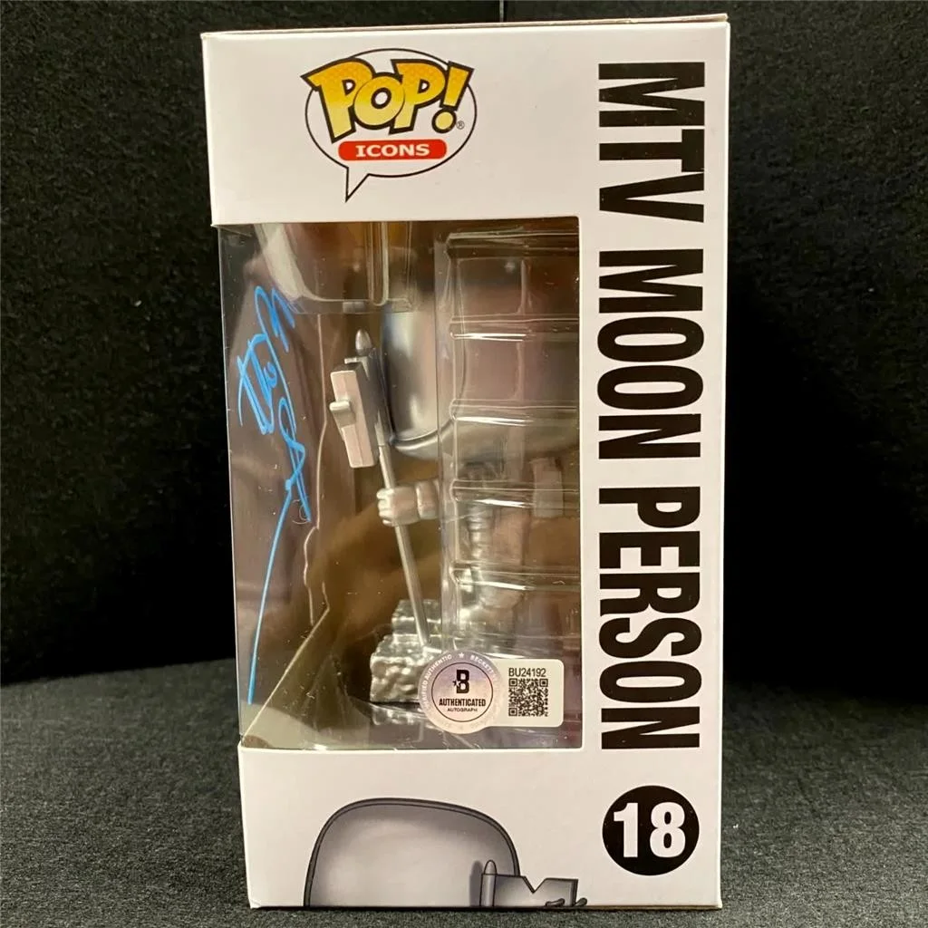 Matt Pinfield signed MTV Moon Person Funko Pop! 18 Figure autograph Beckett BAS, image 2