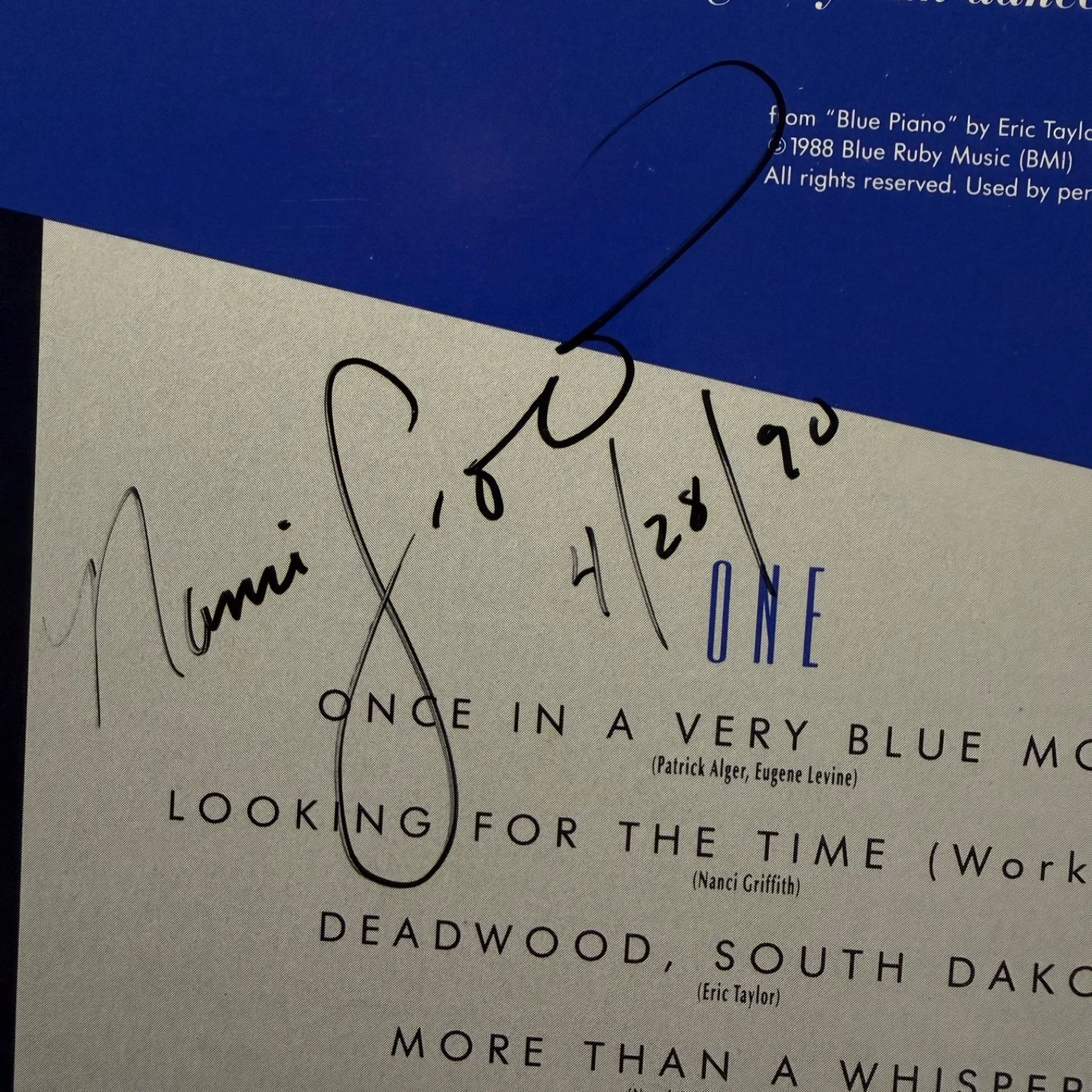 AUTOGRAPHED! NANCI GRIFFITH "One Fair Summer Evening" vinyl MCA-42255 AUTOGRAPHD, изображение 3