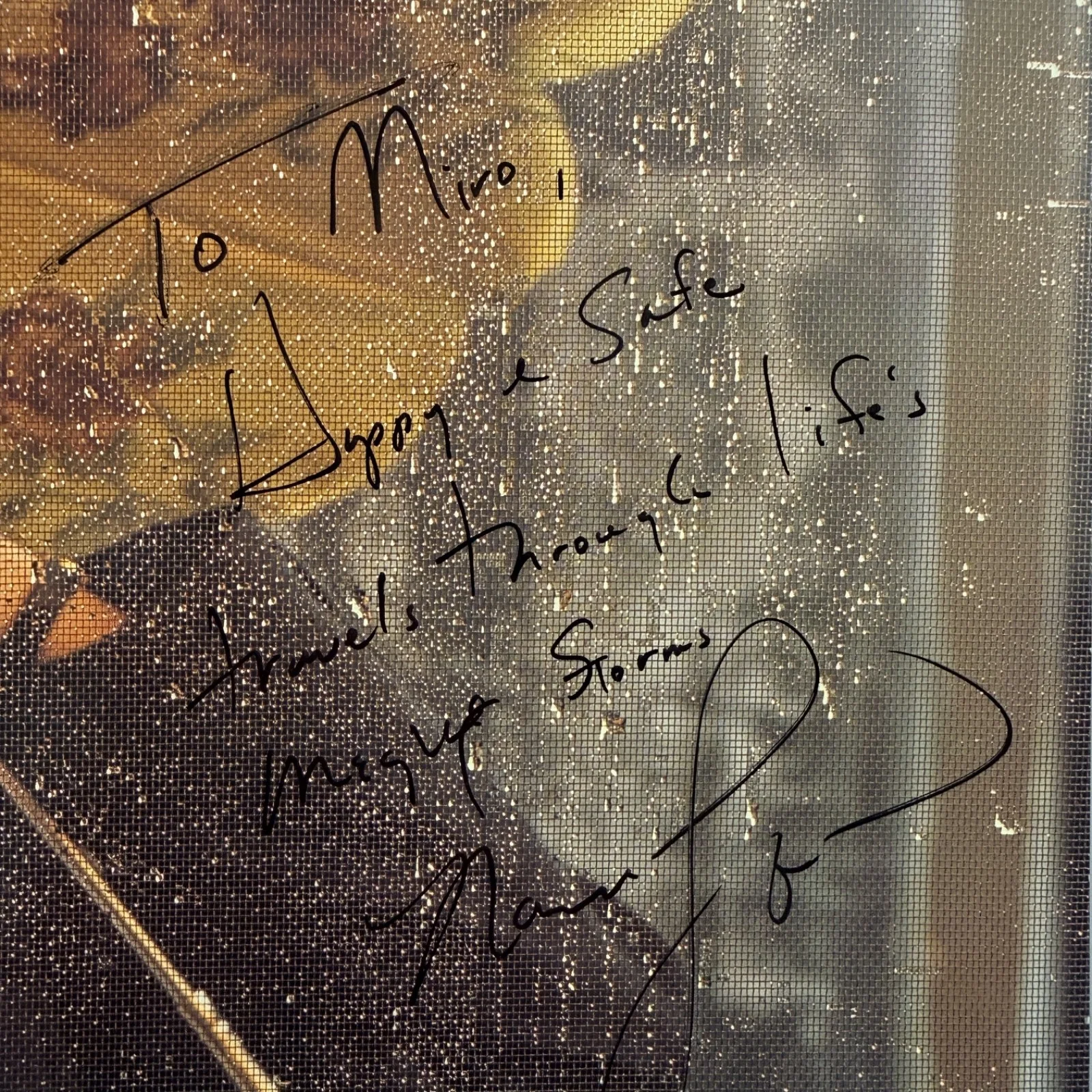 AUTOGRAPHED! NANCI GRIFFITH "Storms" vinyl MCA-6319 AUTOGRAPHED ON COVER TO MIRO, изображение 2