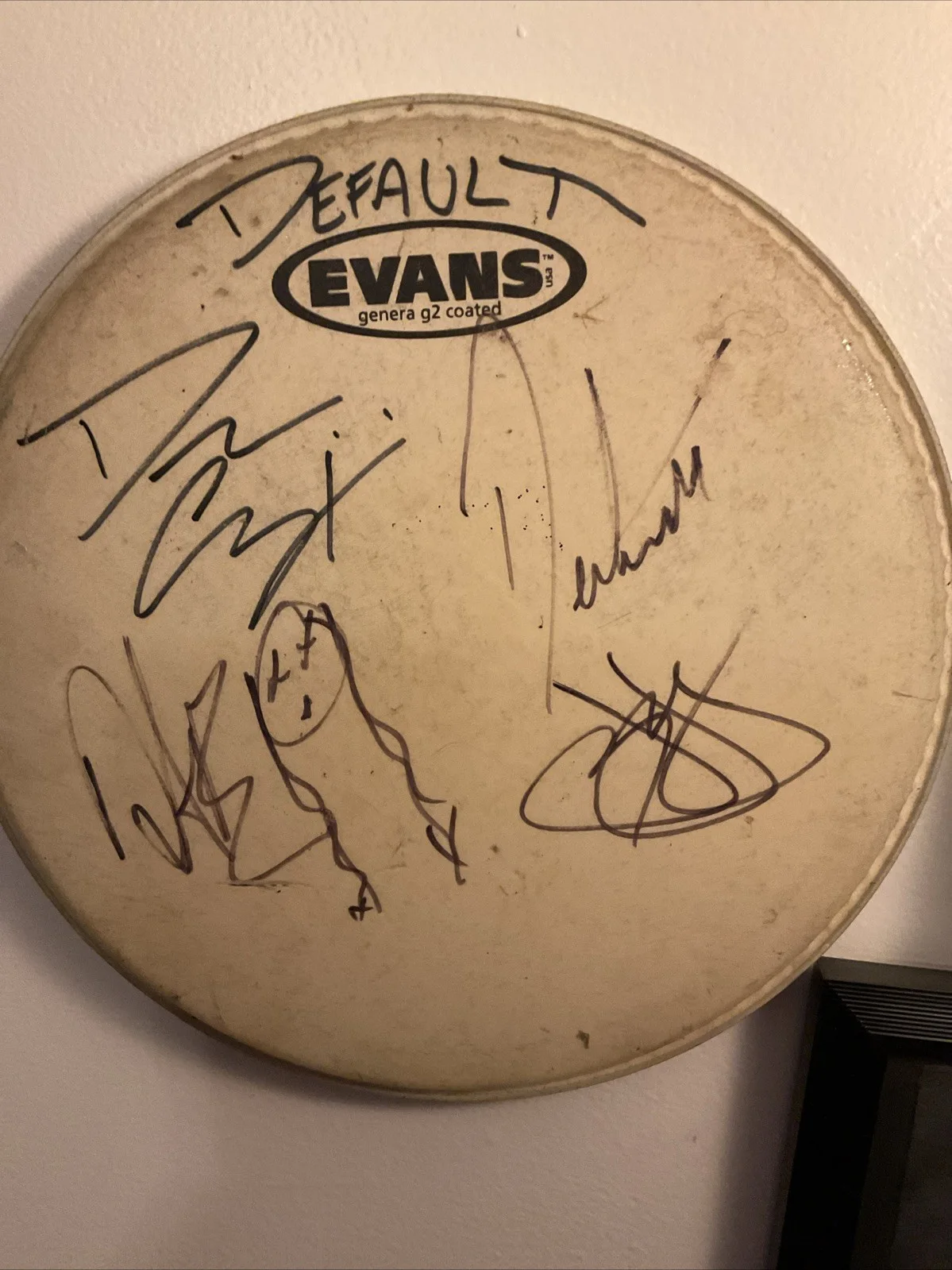 Default Band Signed Drum Head Evanescence Tour, image 3