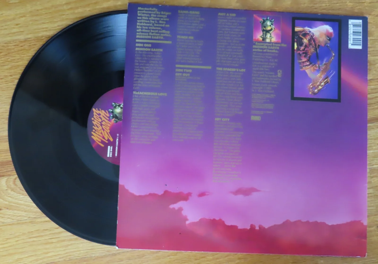 EDGAR WINTER signed MISSION EARTH 1989 Record / Album COA, image 3