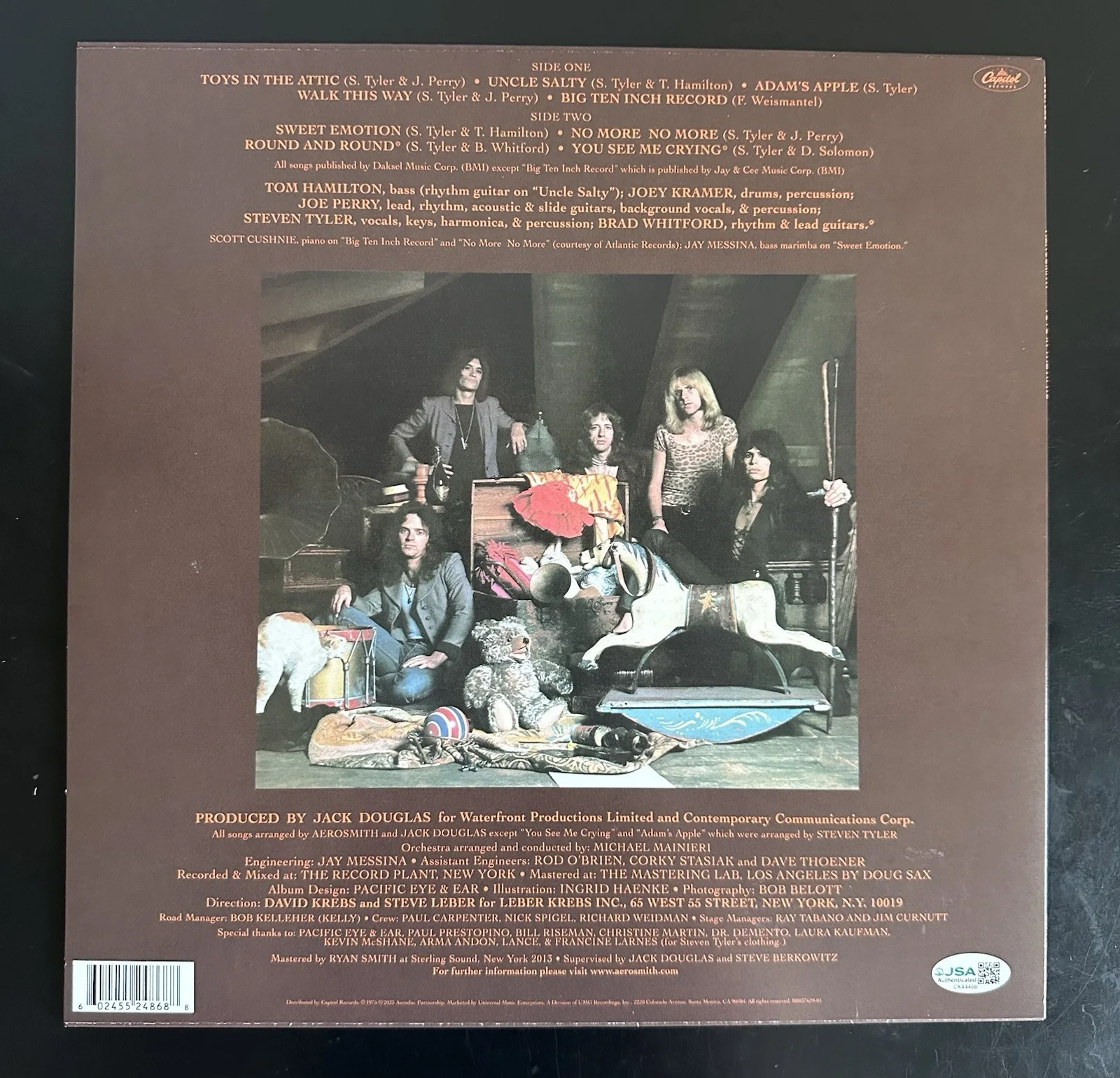 TOM HAMILTON SIGNED AEROSMITH TOYS IN THE ATTIC VINYL RECORD LP BASSIST JSA COA, изображение 4