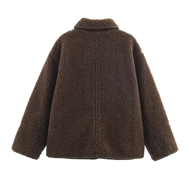 Womens Cozy Casual Double-Sided Leather-and-Fur All-in-One Coat For Warmth And S, изображение 4