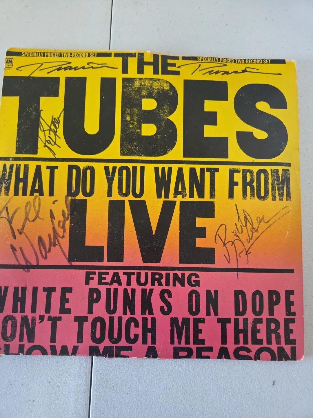 THE TUBES Signed LIVE Vinyl LP RECORD Fee Waybill STEEN Anderson PRINCE, изображение 2