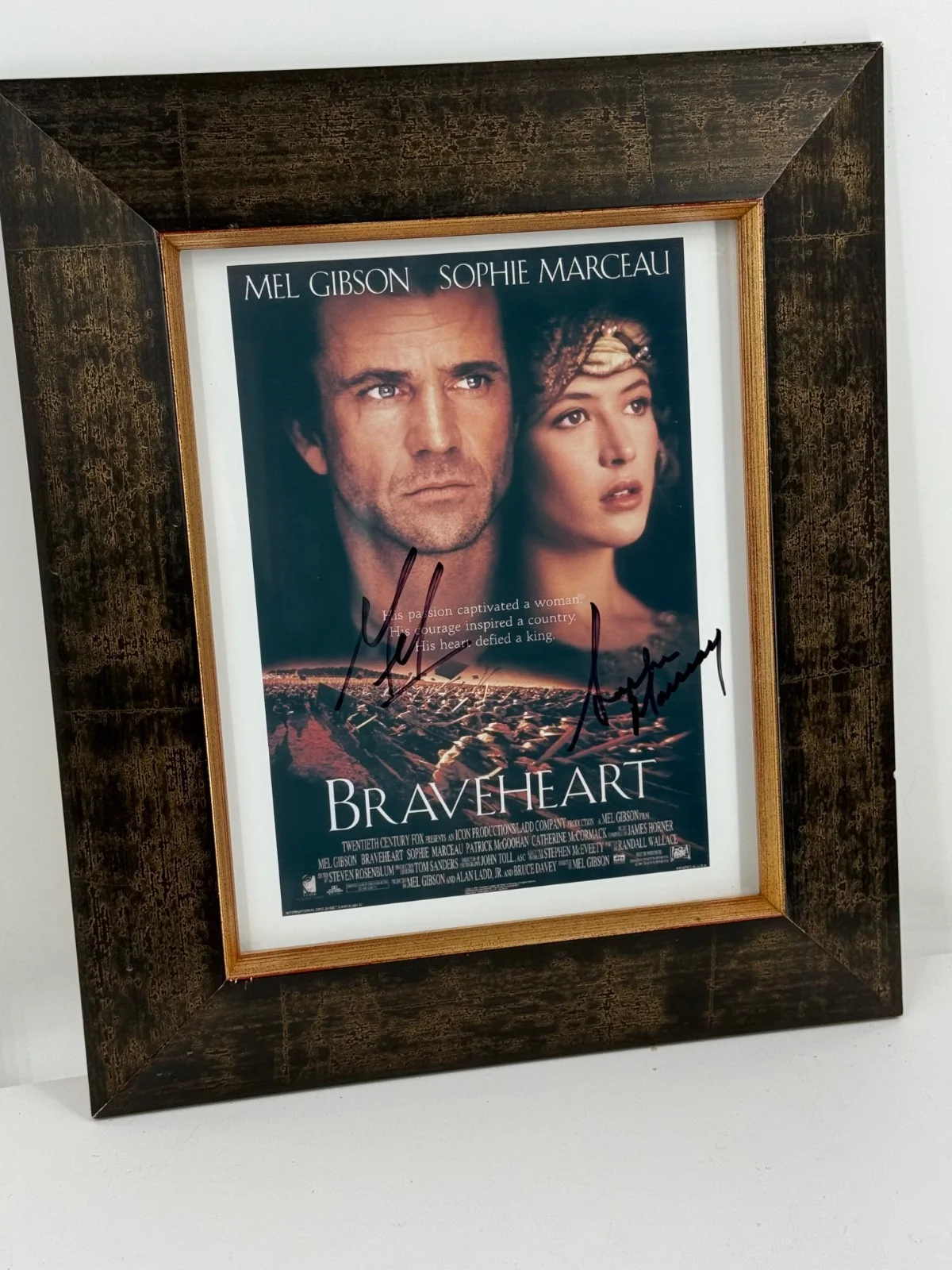 Sophie Marceau, Mel Gibson — Mel Gibson Sophie Marceau AUTOGRAPHED Brave Heart Movie Poster Photograph, изображение 5